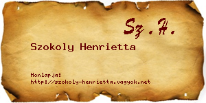 Szokoly Henrietta névjegykártya